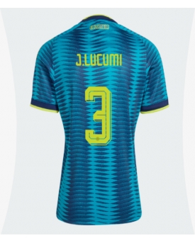 Billige Fotballdrakt Colombia Jhon Lucumi #3 Replika Bortedrakt Dame VM 2026 Kortermet Billige Fotballdrakt Colombia Jhon Lucumi #3 Replika Bortedrakt Dame VM 2026 Kortermet